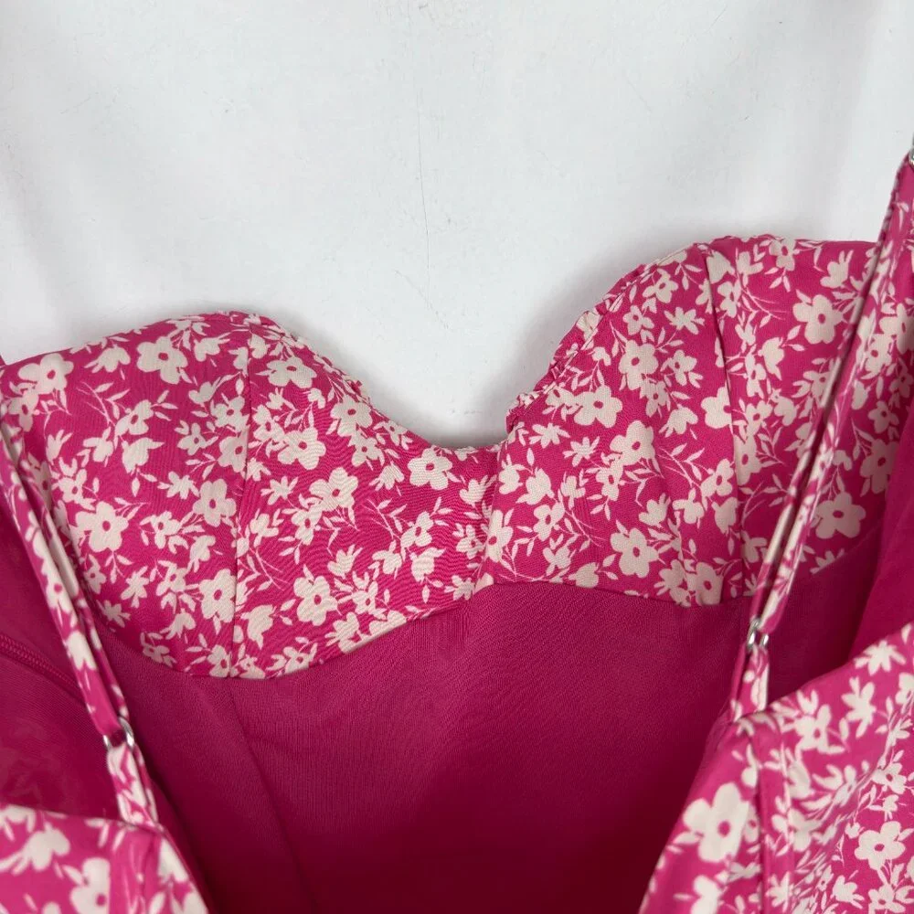 NWT Zara Floral Printed Corset Bodysuit Spaghetti Straps Pink Size Small S NEW - Picture 14 of 14